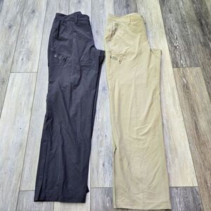 EMS Mens Hiking Pants Eastern Mountain Sports 34x32 Tan & Gray Lightweight Outdo